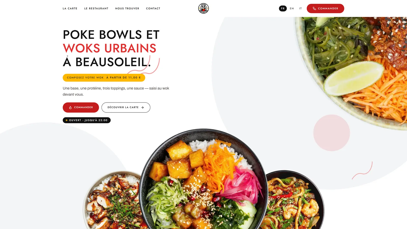 Nouveau site de PokeWok, page « Accueil »