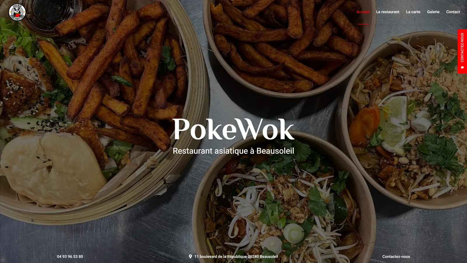 Ancien site de PokeWok, page « Accueil »